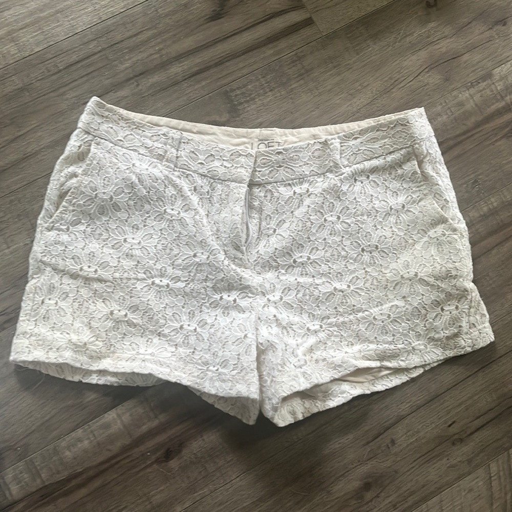LOFT Cream Lace Shorts